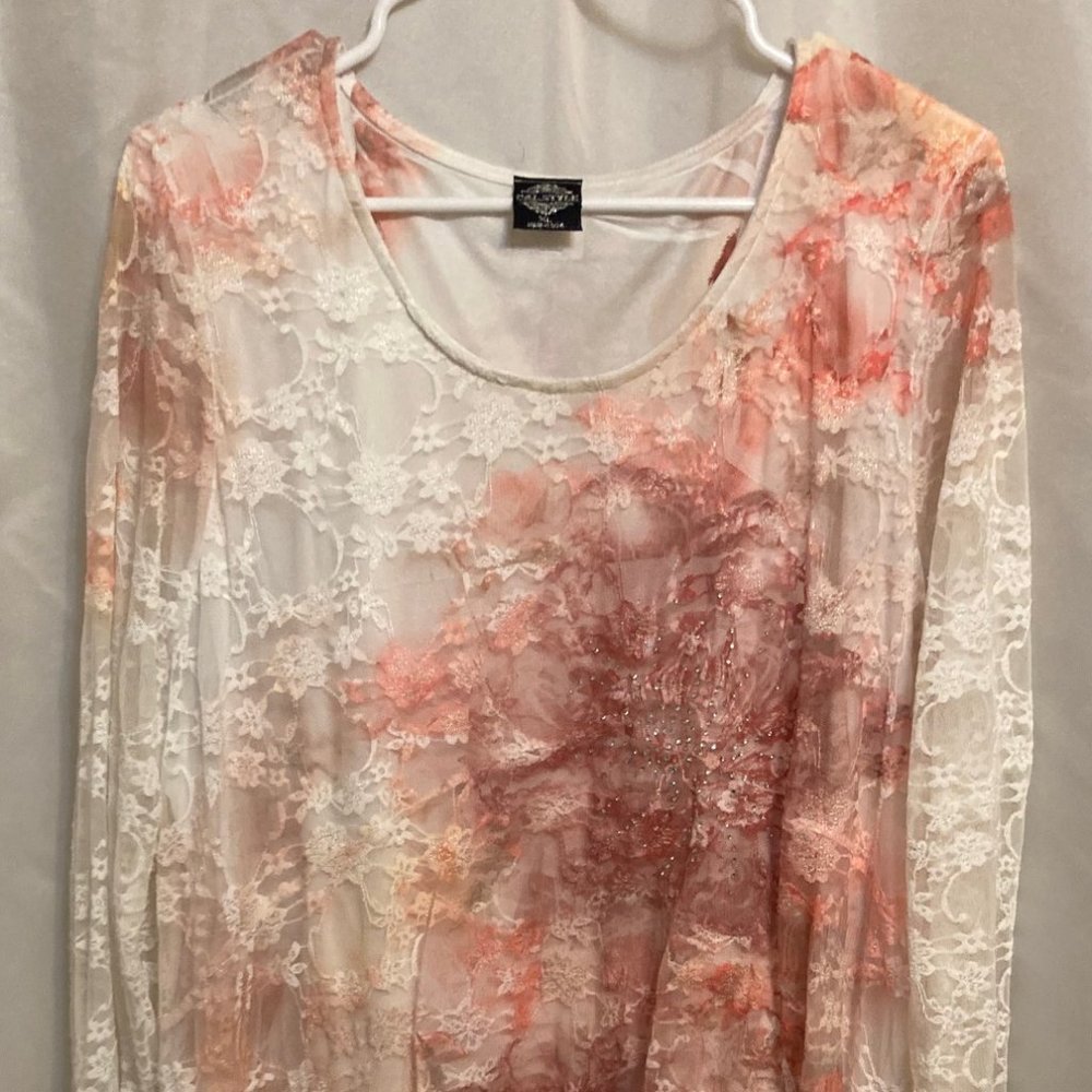 Sequined Lace Lined Blouse
